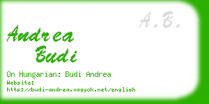 andrea budi business card